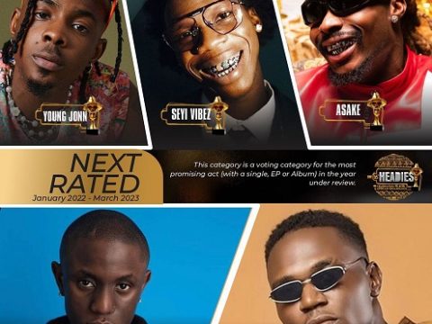 Asake, Spyro, Others Nominated For 2023 Headies Next Rated Category